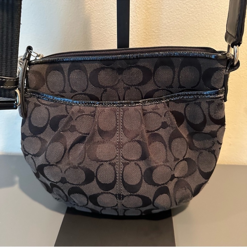 Coach Gray Signature Jacquard Small Crossbody Bag